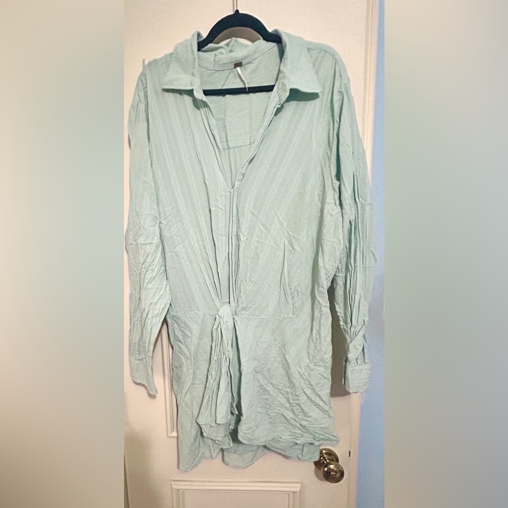 Free People Tara Twist Mint Green Mini Dress